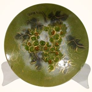 Enamel Over Copper Large Bowl 1960s Signed Sasha B